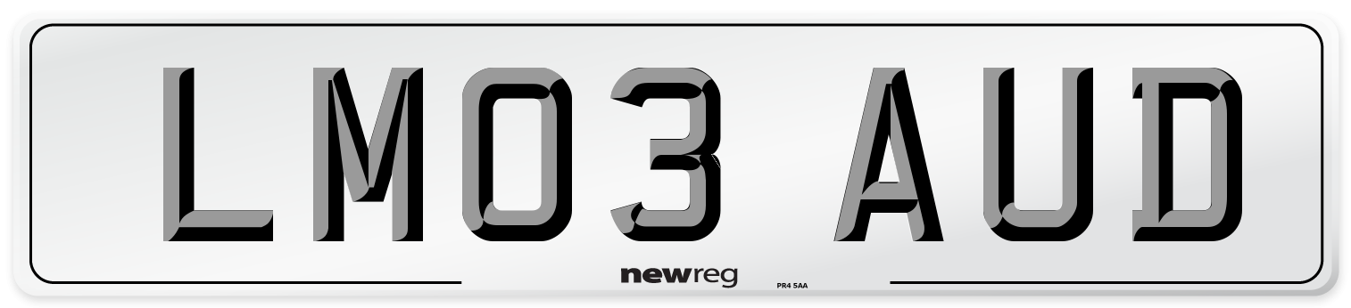 LM03 AUD Number Plate from New Reg